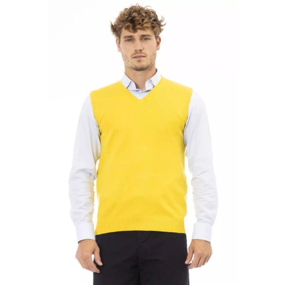 Alpha Studio Yellow Viscose Men Men's Jacket